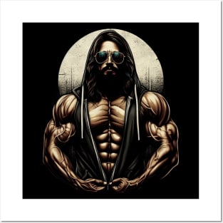 Jacked Jesus Christ Gym Bodybuilder Posters and Art